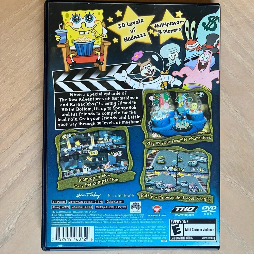 SPONGEBOB SQUAREPANTS: Lights, Camera, Pants! PlayStation 2 PS2 Video Game